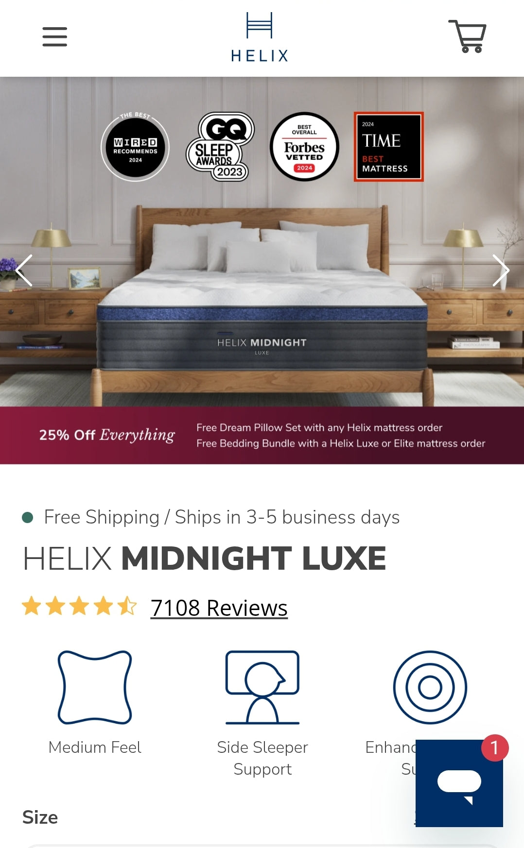 Helix Midnight Luxe King/ Cal-King