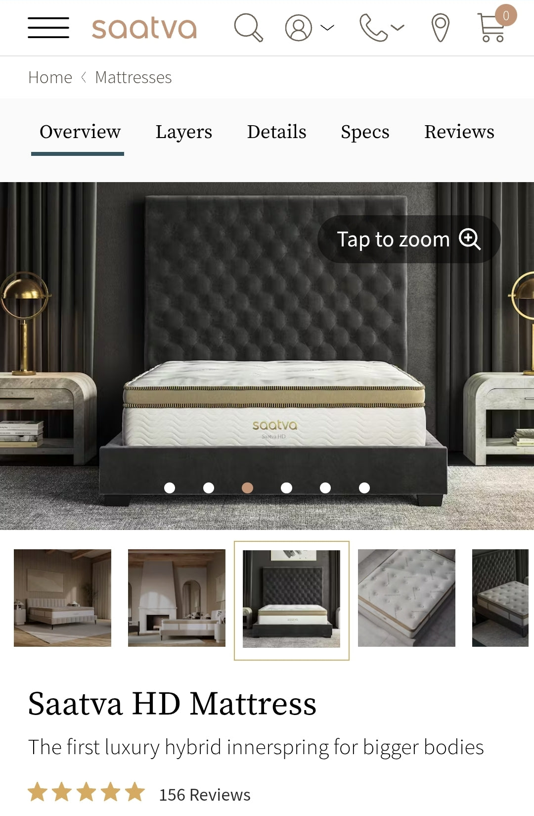 Saatva HD King/ Cal-King Size