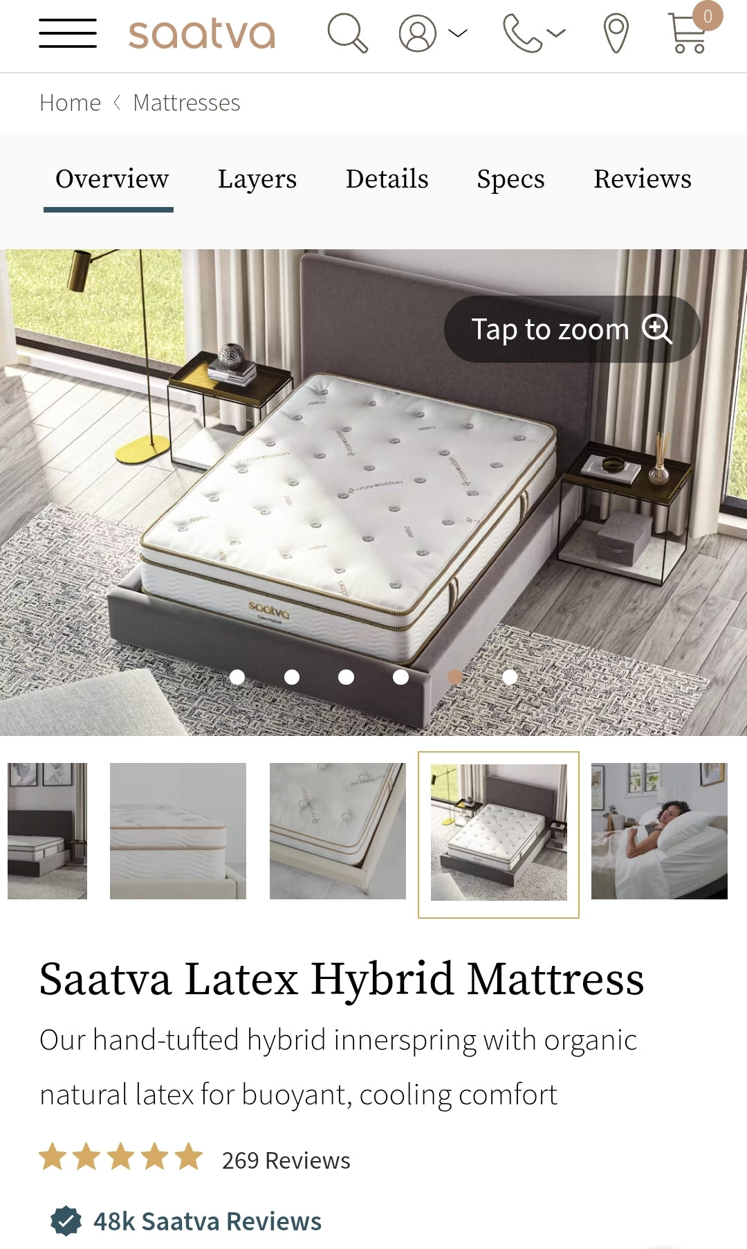 Saatva Latex Hybrid King/ Cal-King