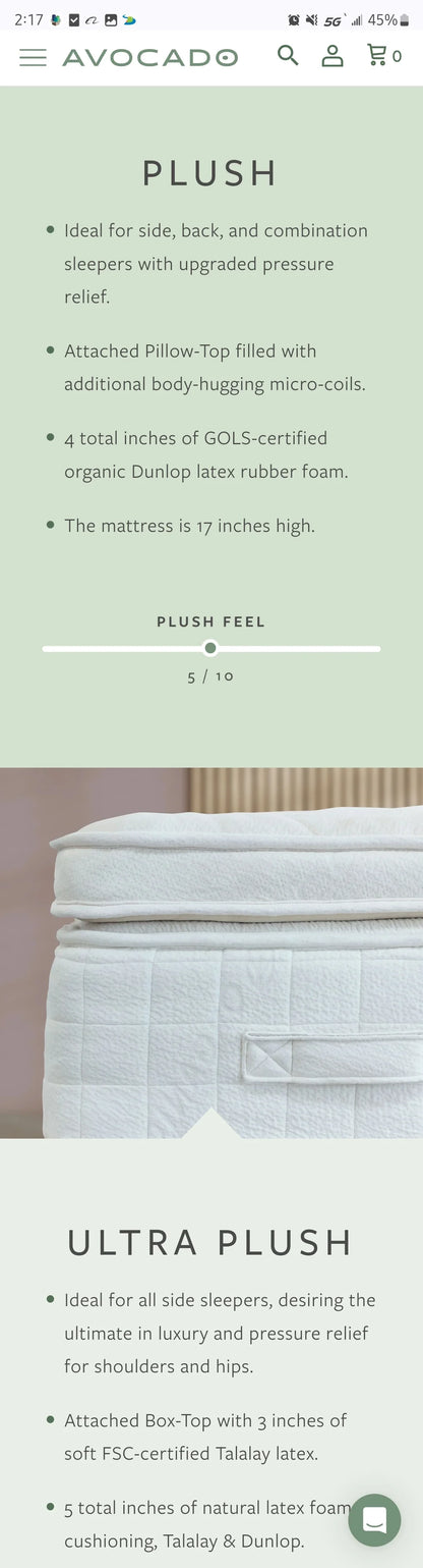 Avocado Luxury Organic Ultra Plush Box-Top King/ Cal-King
