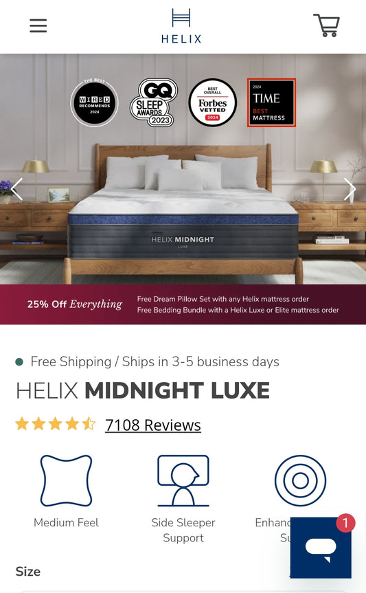 Helix Midnight Luxe King/ Cal-King