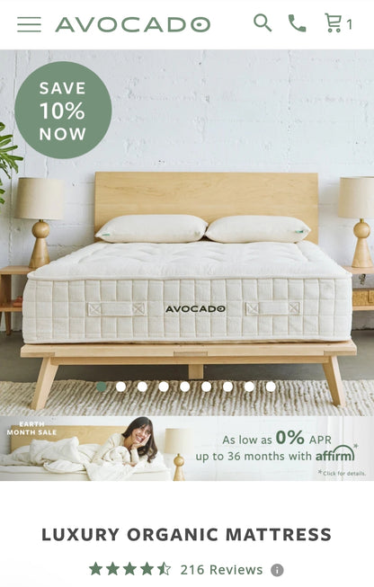 Avocado Luxury Organic Standard Medium No Pillow Top King/ Cal-King