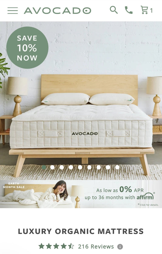 Avocado Luxury Organic Standard Medium No Pillow Top King/ Cal-King