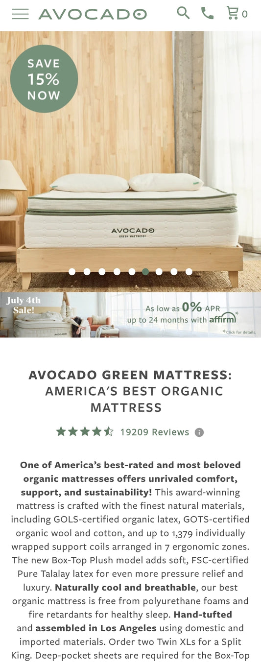 Avocado Green Mattress With Plush Box Top