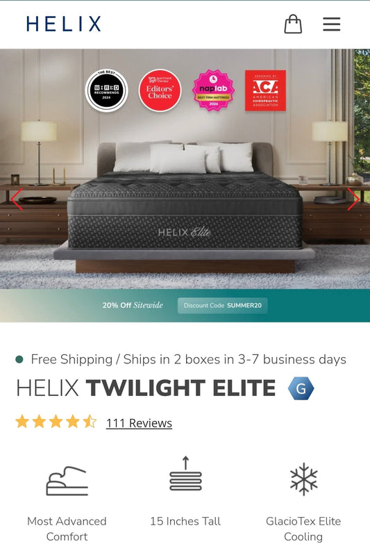 Helix Twilight Elite King/ Cal-King Size