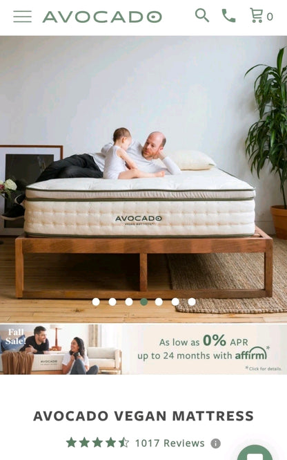 Avocado Vegan Mattress With Medium Pillow Top