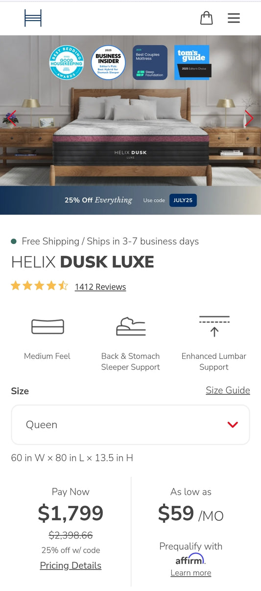 Helix Dusk Luxe Queen Size