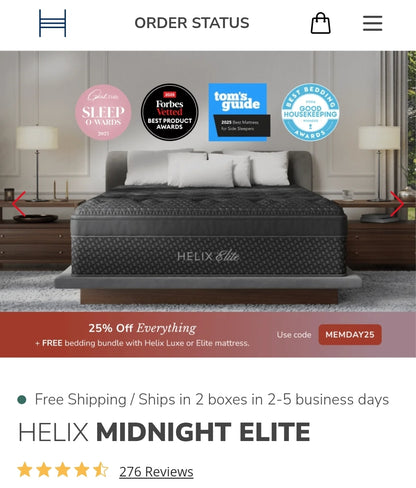 Helix Midnight Elite Queen Size