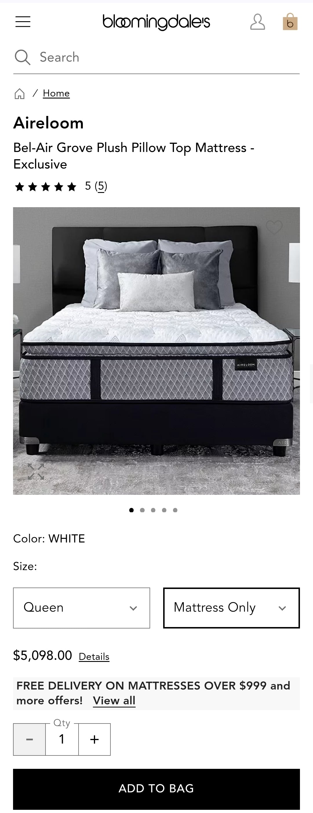 Aireloom
Bel-Air Grove Plush Pillow Top Mattress Queen Size