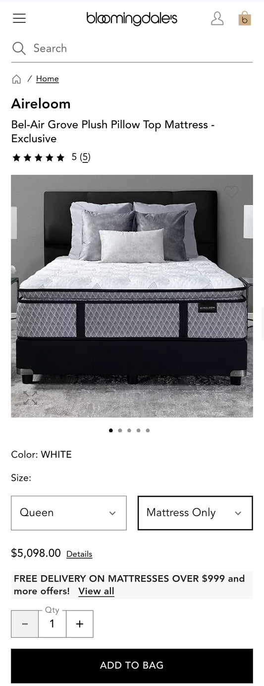 Aireloom
Bel-Air Grove Plush Pillow Top Mattress Queen Size