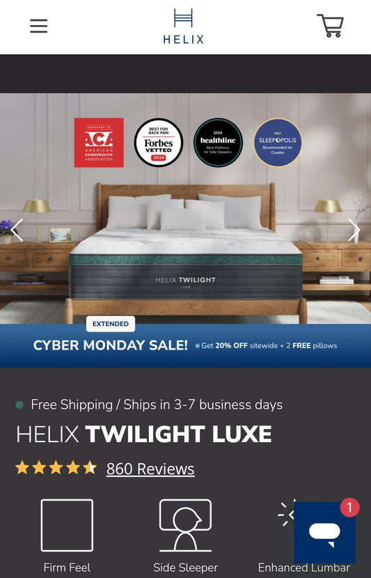 Helix Twilight Luxe Twin-XL (Price per each?