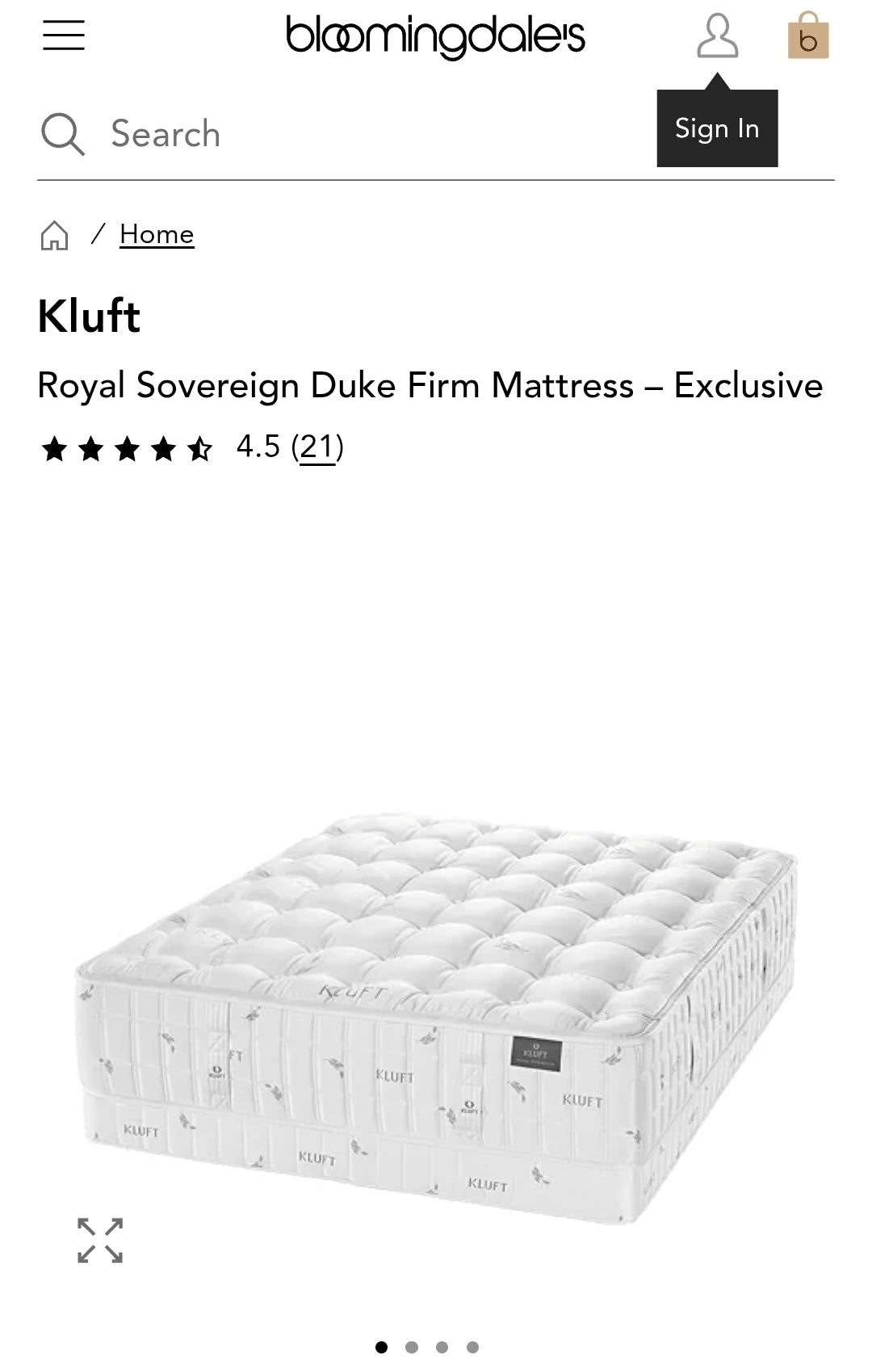 Kluft Royal Sovereign Duke Firm Mattress KING SIZE