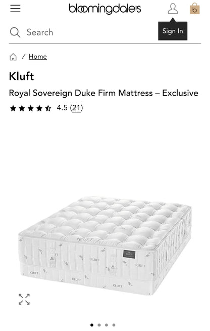 Kluft Royal Sovereign Duke Firm Mattress KING SIZE