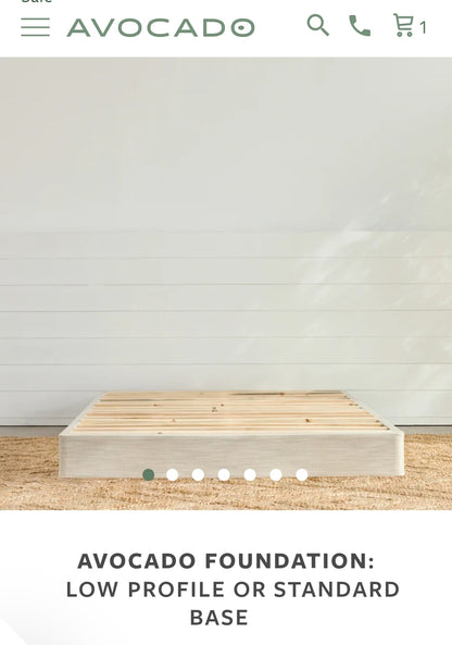 Avocado Green Mattress With Medium Pillow Top + Avocado Standard Queen Foundation + Saatva Classic 14.5 Luxury Firm Full Size