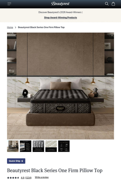 Beautyrest Black Series One Pillow Top King/ Cal-King (Check Description)