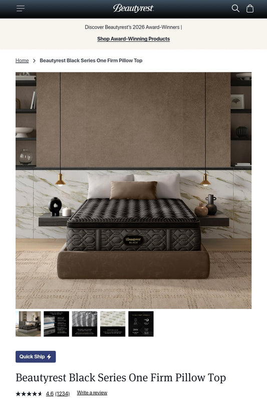 Beautyrest Black Series One Pillow Top King/ Cal-King (Check Description)