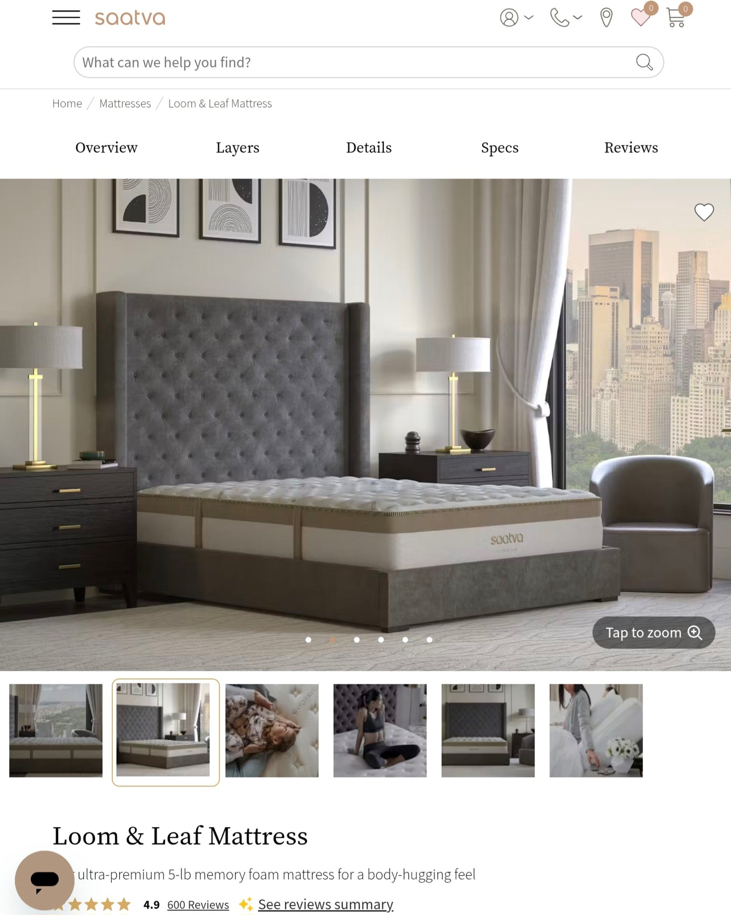 Saatva Loom&Leaf King/ Cal-King Size