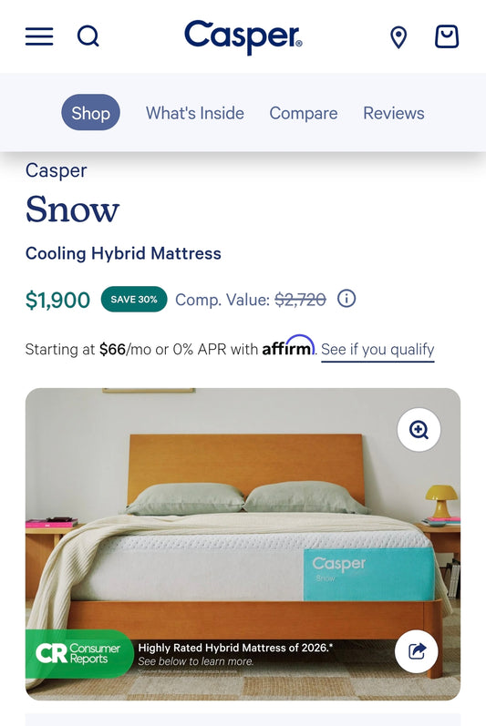 Casper Snow King/ Cal-King